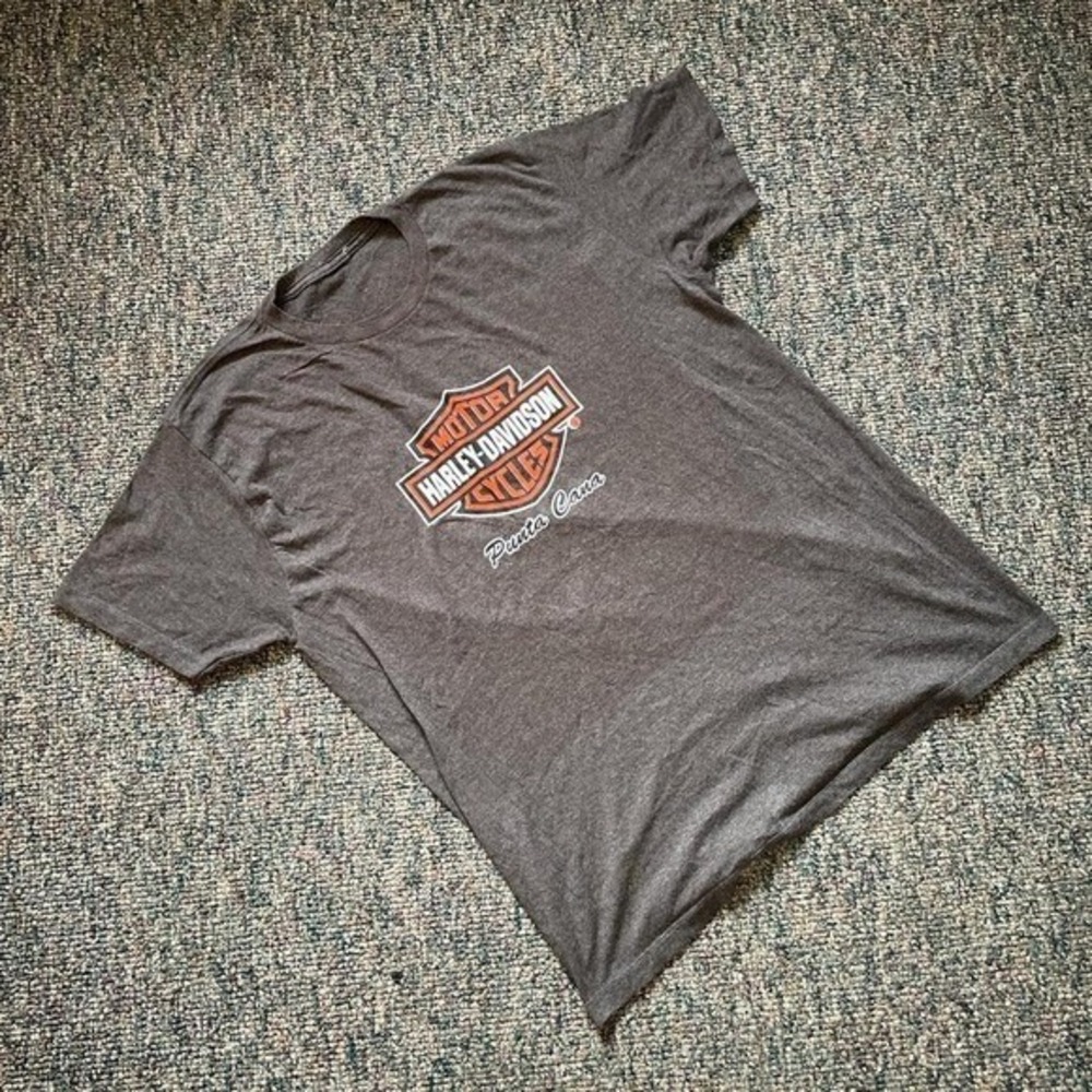 Harley Davidson Punta Cana Graphic‎ T-Shirt Mens Charcoal Gray Biker Tee